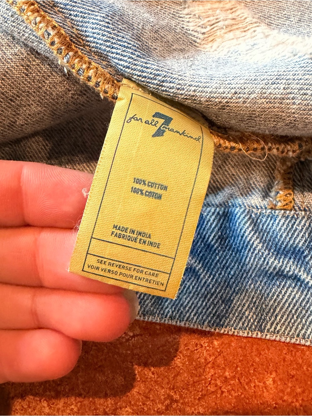 7 For All Mankind Light Blue Distressed Denim Jacket - Picture 6 of 14